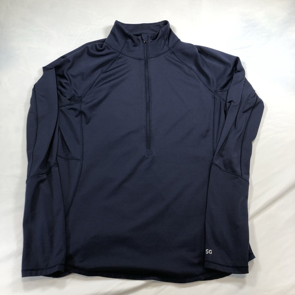 DSG Run Grid 1/4 Zip Cold Gear‎ Pullover Women's Large Blue 50+UVP